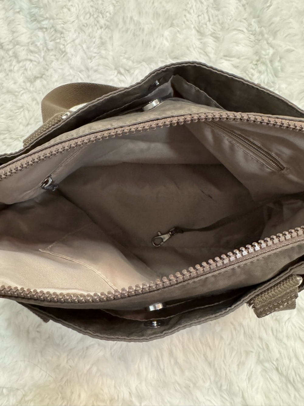 Kipling Taupe Everyday Nylon Tote with Monkey Charm - Picture 10 of 16